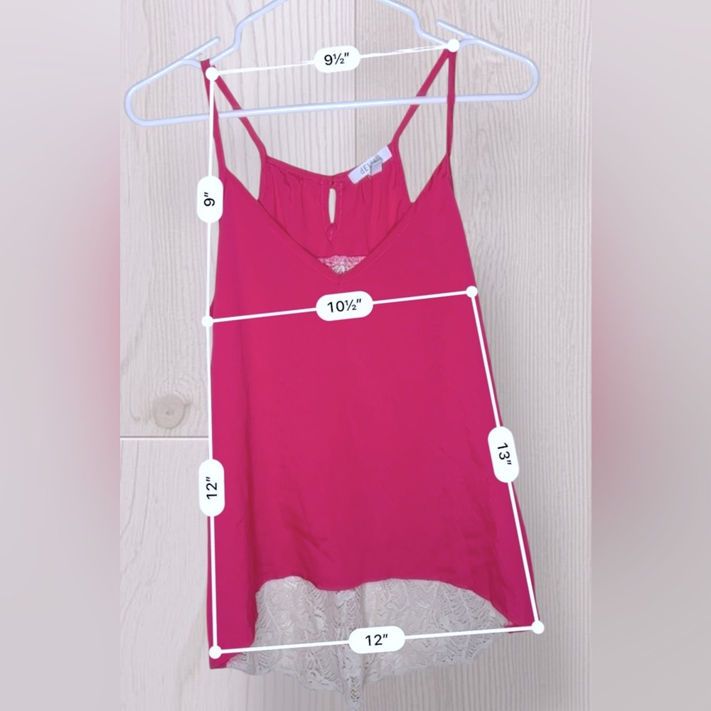 Women’s hot pink macrame tank top - Picture 6 of 8